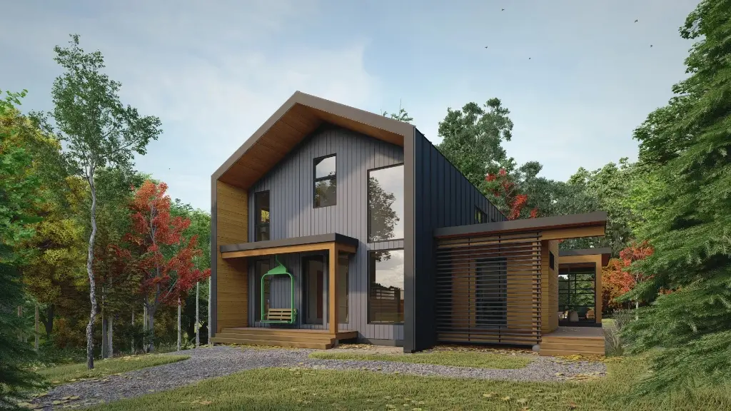 Modern forest house path
